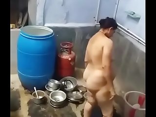 Haryani Aunty With Big Ass Naked In Bathroom